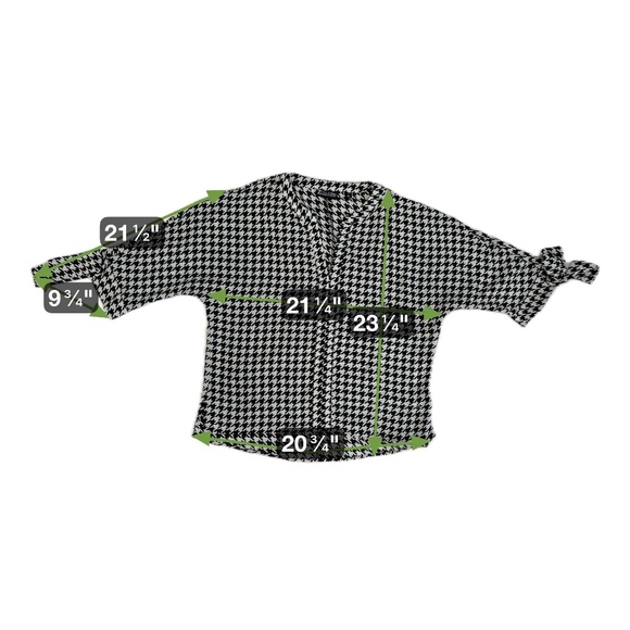NY & Company 7th Avenue Houndstooth Blouse Black White Women’s Medium - Picture 4 of 4
